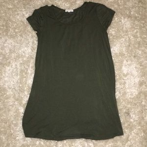 Olive green t-shirt dress